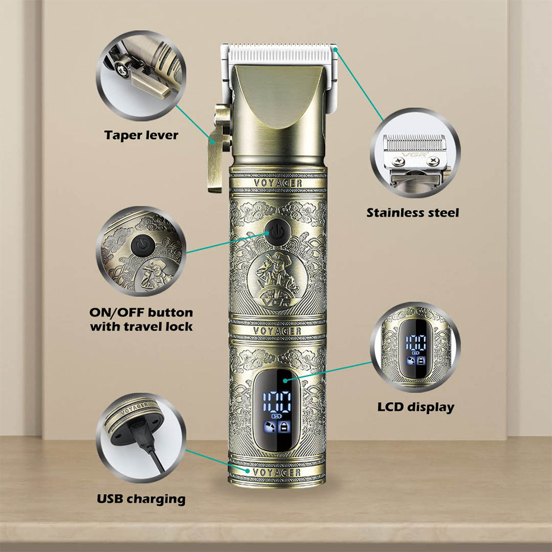 V-697 ماكينة حلاقة الشعر قابلة للشحن - ذهبي
