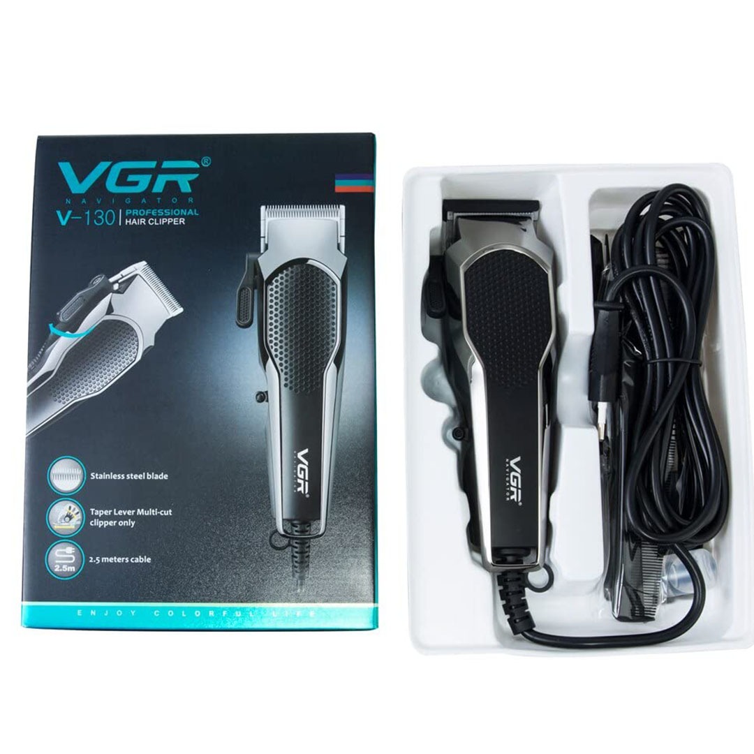 V-130 ماكينة حلاقة شعر إحترافية - أسود/فضي