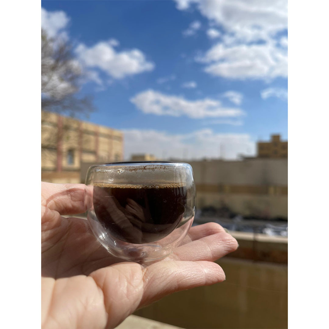 فنجان قهوة بزجاج مزدوج - 60 مللي