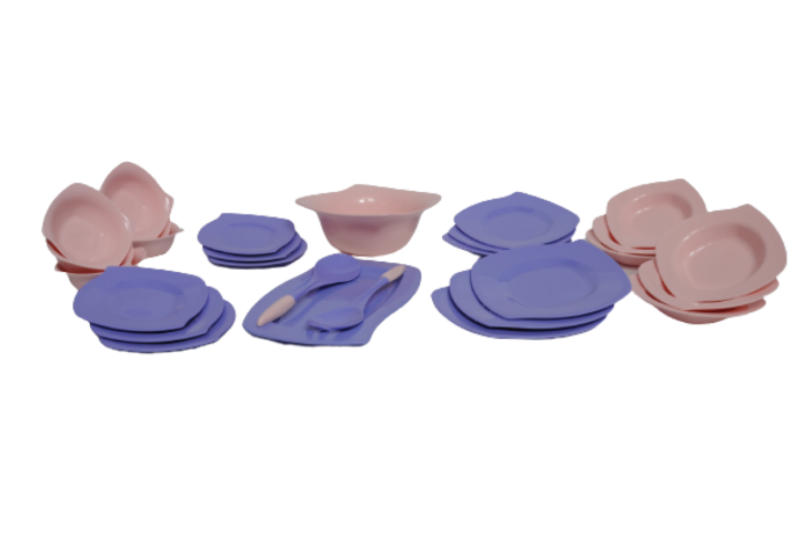 طقم أطباق عشاء 29 قطعة - بنفسجي/روز