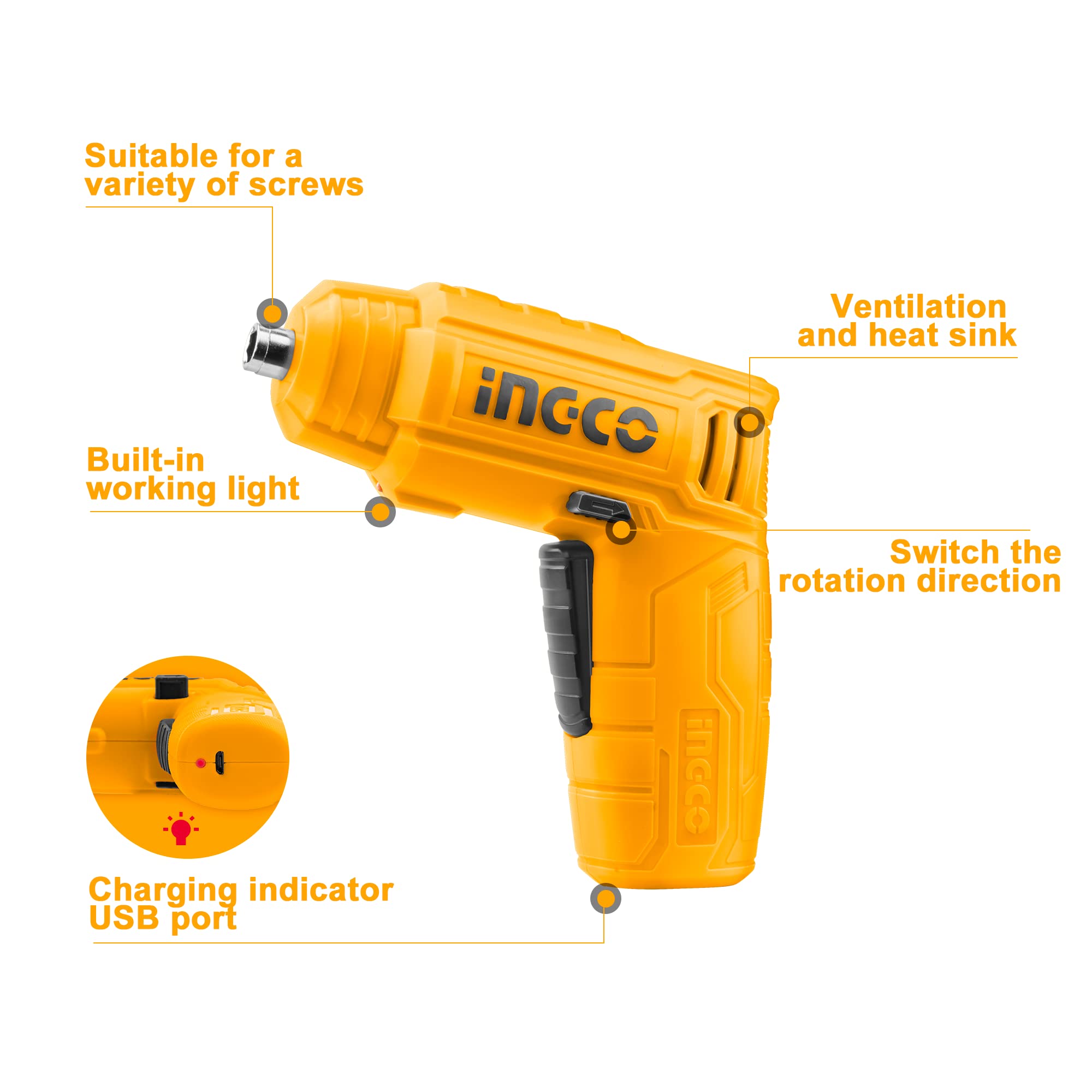 CSDLI0402 مفك كهربائي يدوي قابل للشحن - 4 فولت