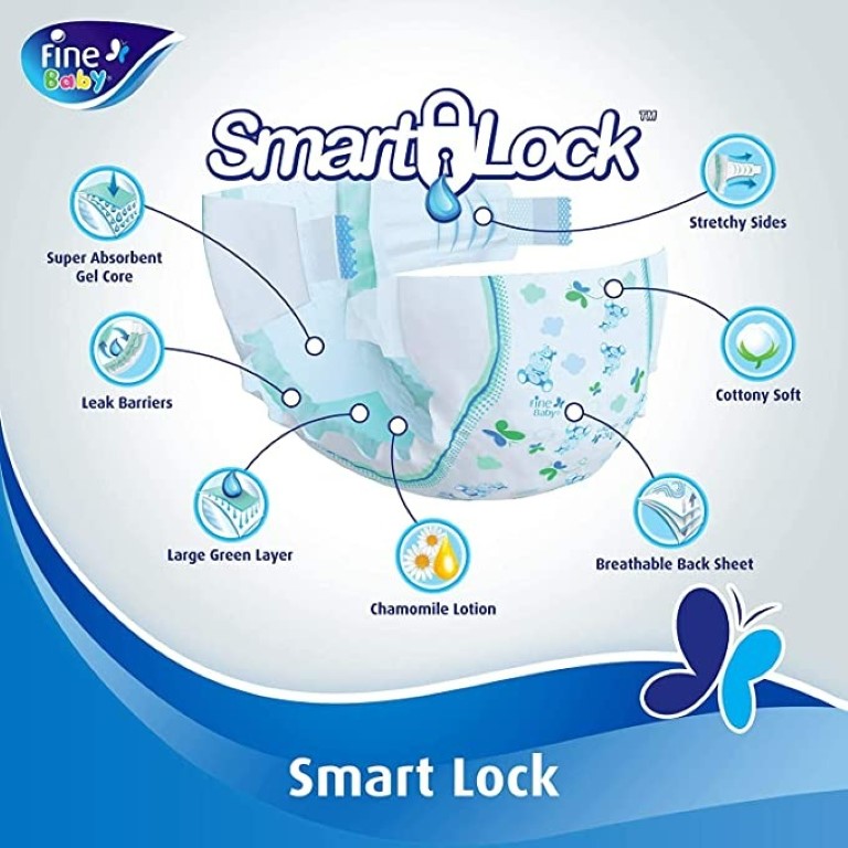 فاين بيبي حفاضات - مقاس 3 - وسط - 58 قطعة