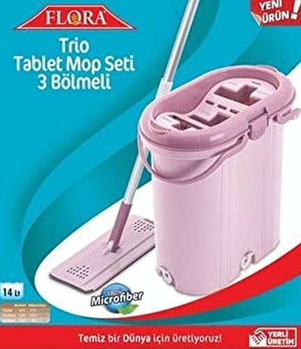 جردل و ممسحة ميكروفايبر - 14 لتر