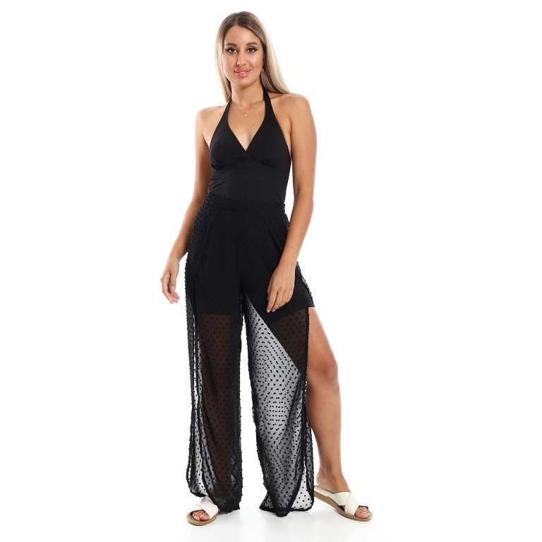 بنطلون شفاف مفتوح سهل اللبس