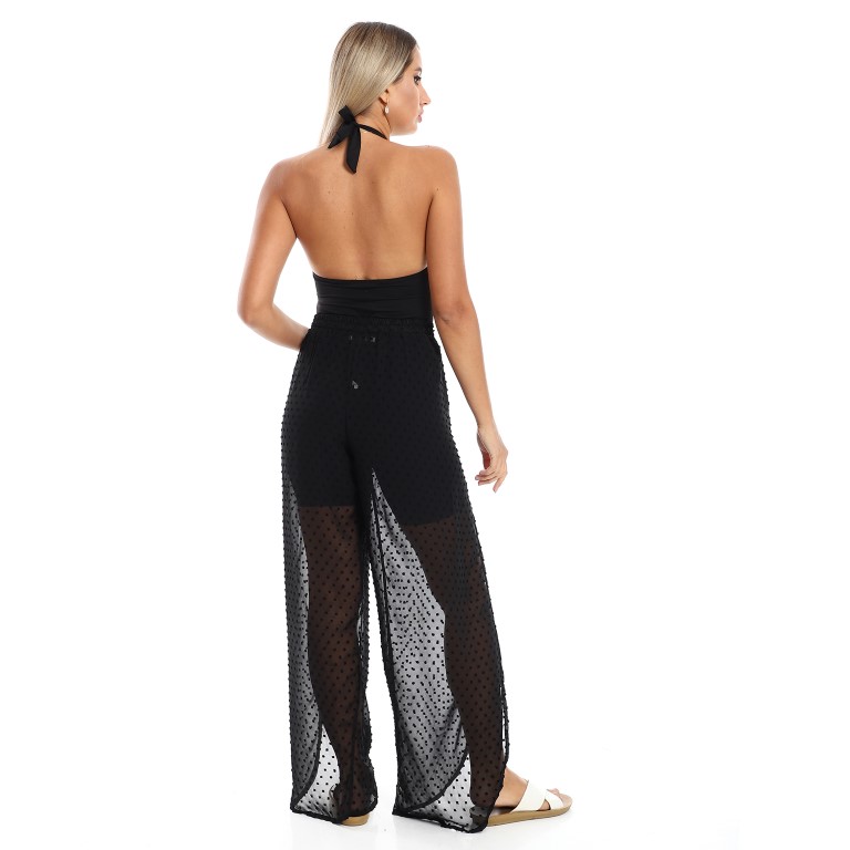 بنطلون شفاف مفتوح سهل اللبس