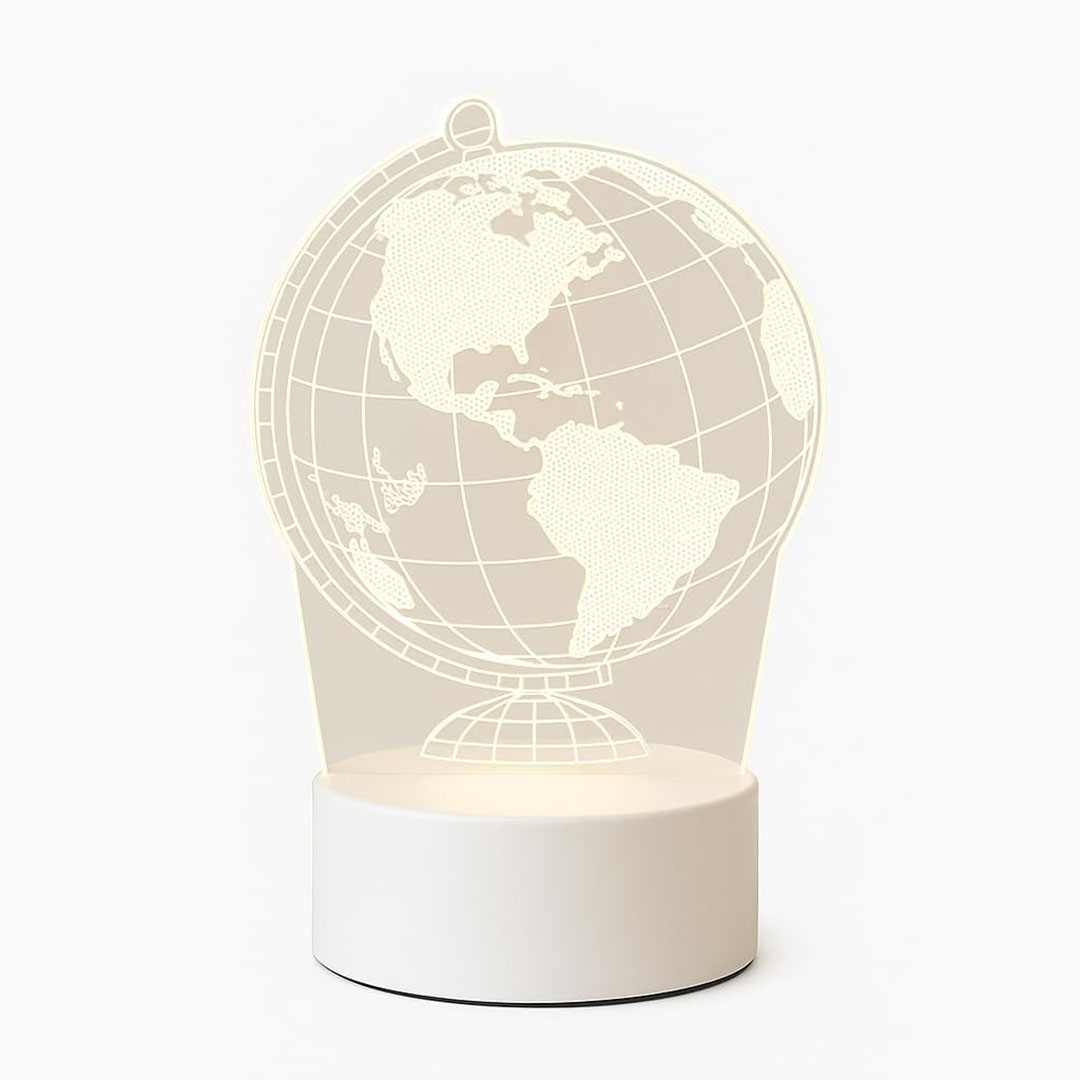 مصباح LED ثلاثي الأبعاد شكل كرة أرضية