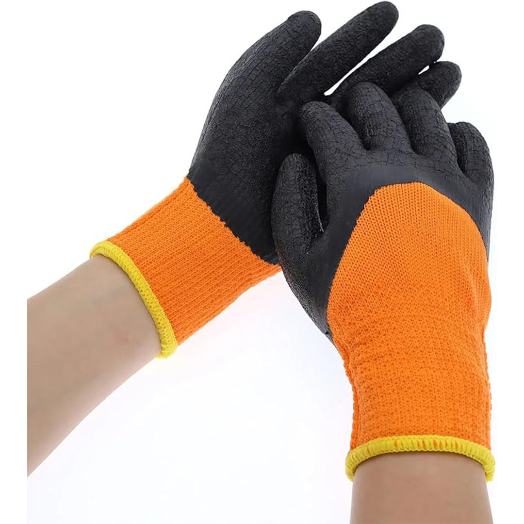 قفاز قماش صناعي مقاوم للقطع - برتقالي - يسار