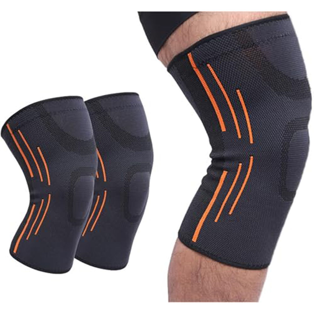 دعامة ركبة رياضية - ضغط مرن - تخفيف آلام - دعم أثناء التمارين
