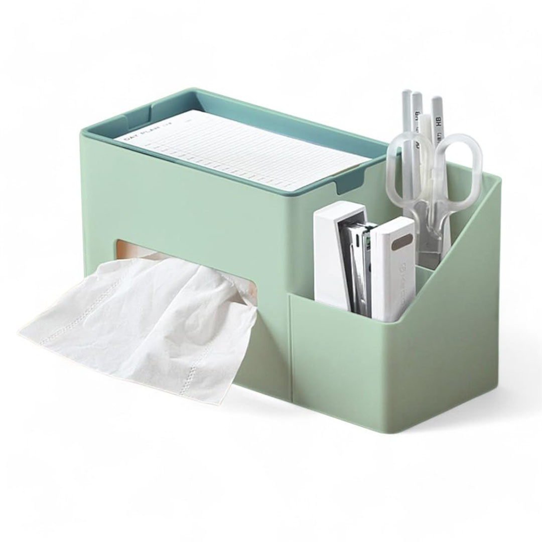 حامل مناديل متعدد الاستخدامات بلاستيك - أخضر