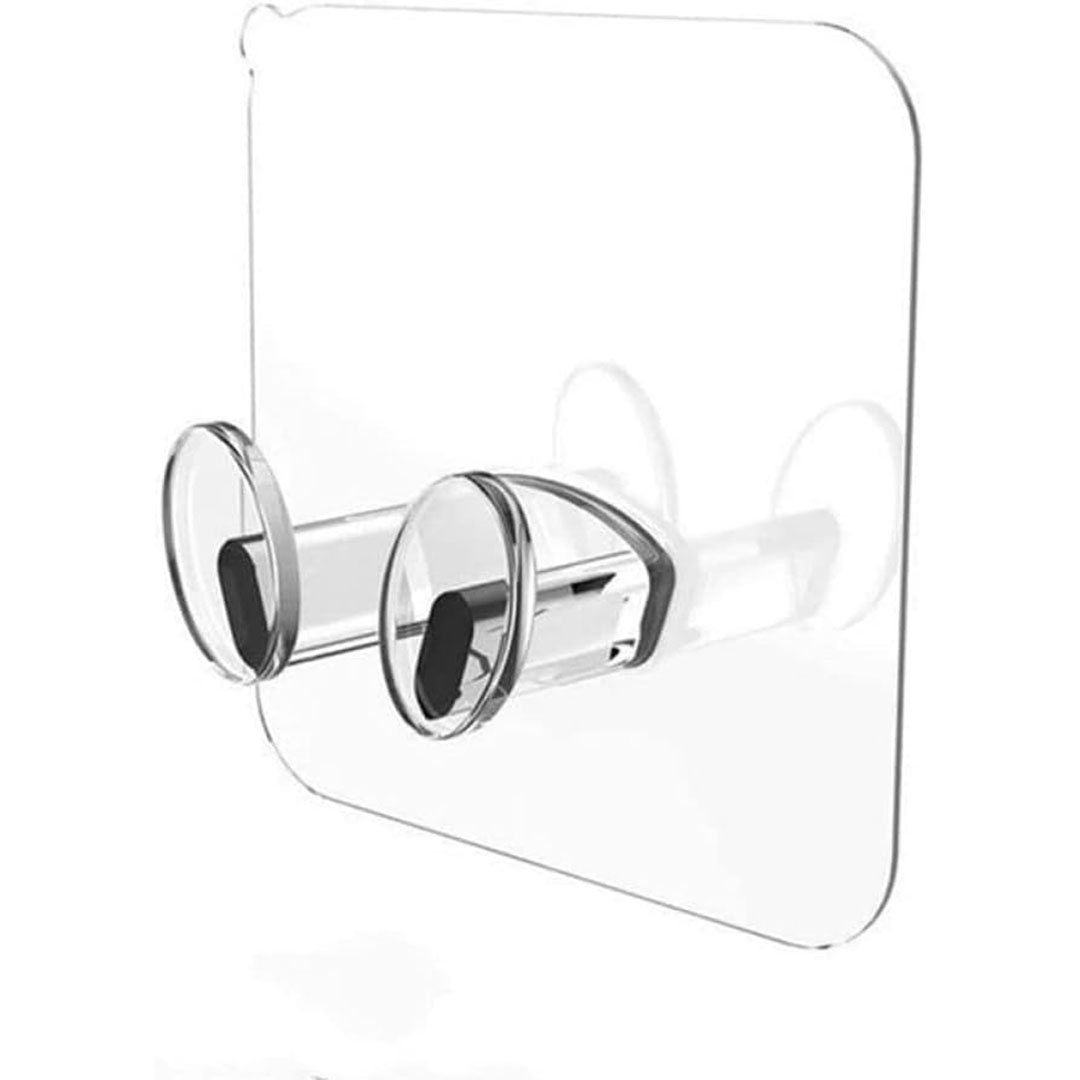 خطاف لاصق حائط بلاستيك - 5 قطع - شفاف