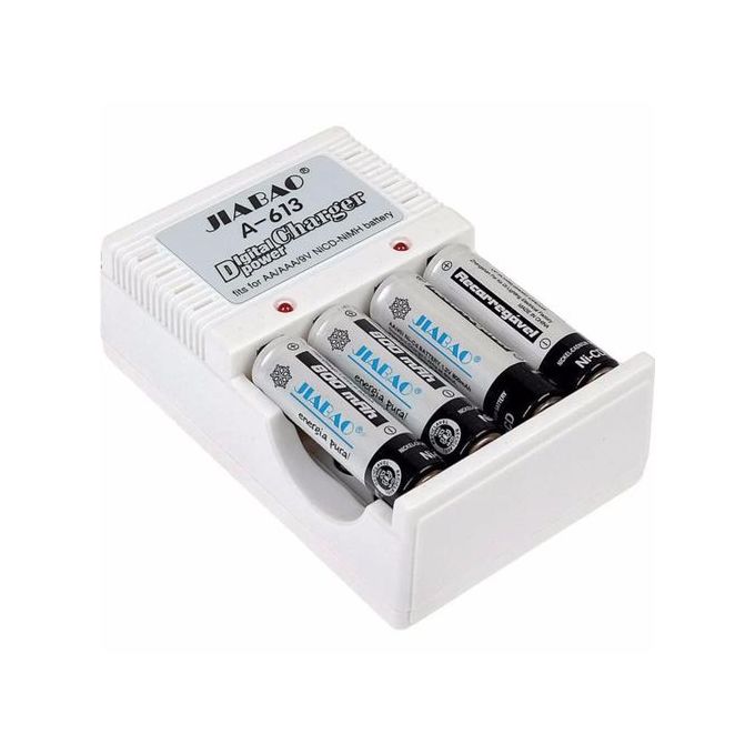 شاحن بطاريات متعدد مع 4 بطاريات