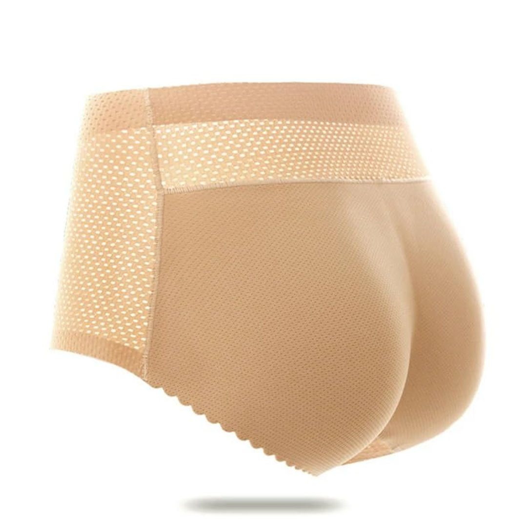 سروال داخلي نسائي مبطن لرفع المؤخرة بدون خياطة - بيج