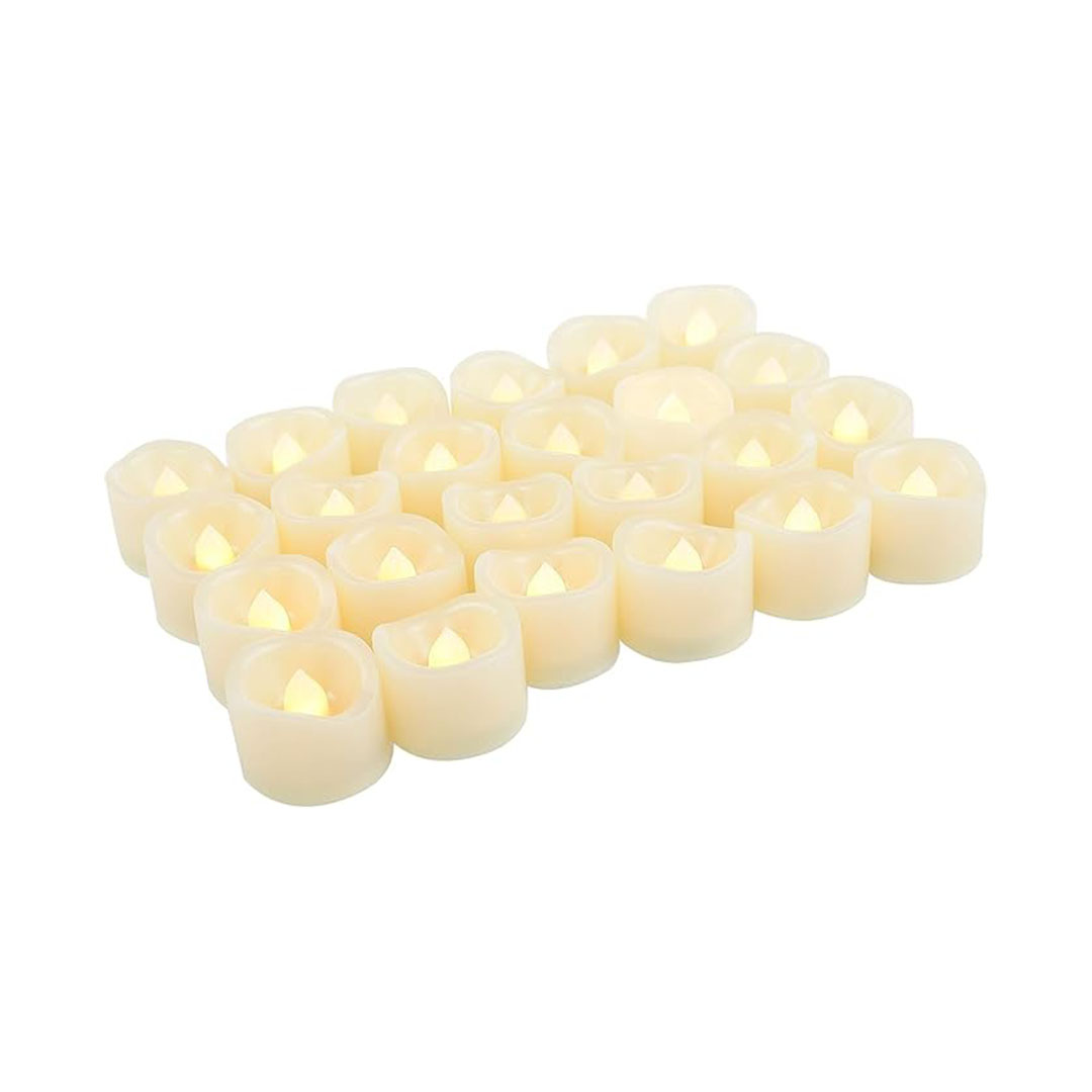 لمبات على شكل شموع صغيرة بإضاءة ليد تعمل بالبطارية - 12 قطعة