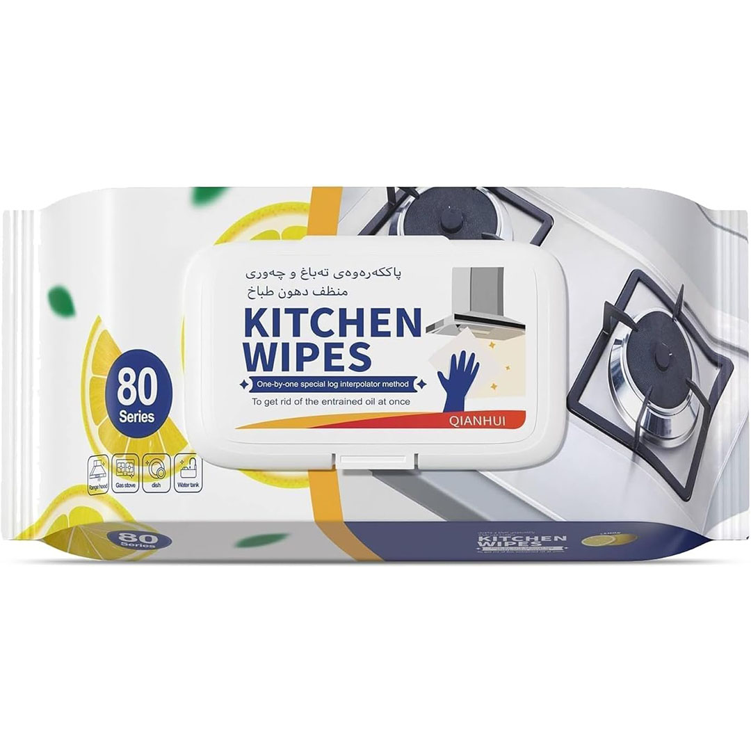 مناديل تنظيف المطبخ برائحة الليمون - 80 قطعة