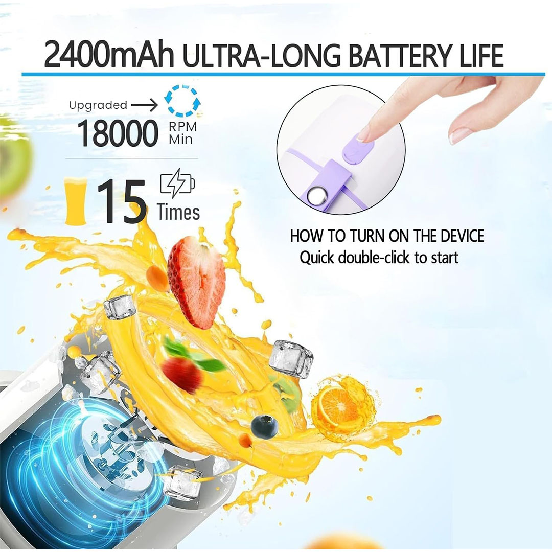 خلاط كهربائي محمول - 8 شفرات - 340 مللي - أخضر