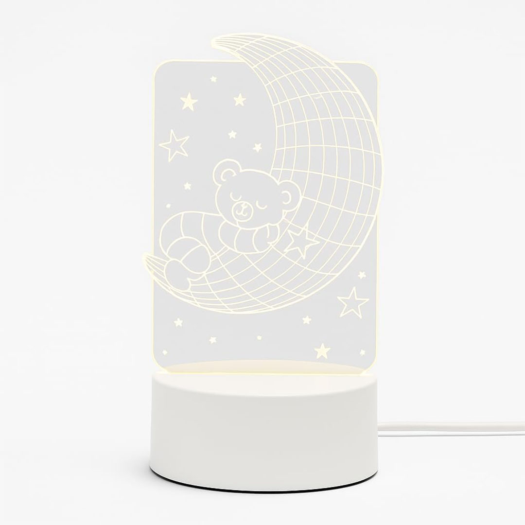 مصباح LED ثلاثي الأبعاد شكل قمر