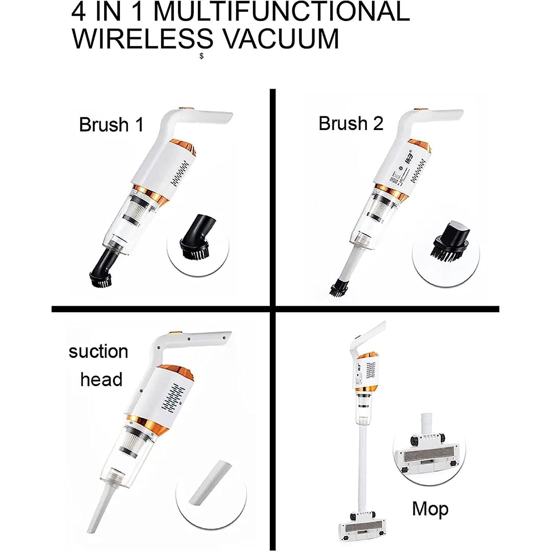 مكنسة كهربائية محمولة 4*1 - أبيض