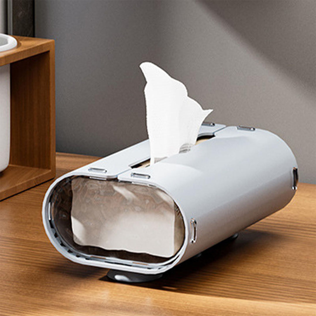 غطاء لعلبة المناديل سيليكون بقواعد شفط - أبيض