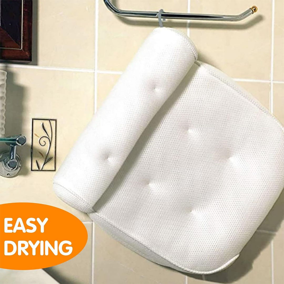 وسادة حمام مريحة لحوض الاستحمام - أبيض