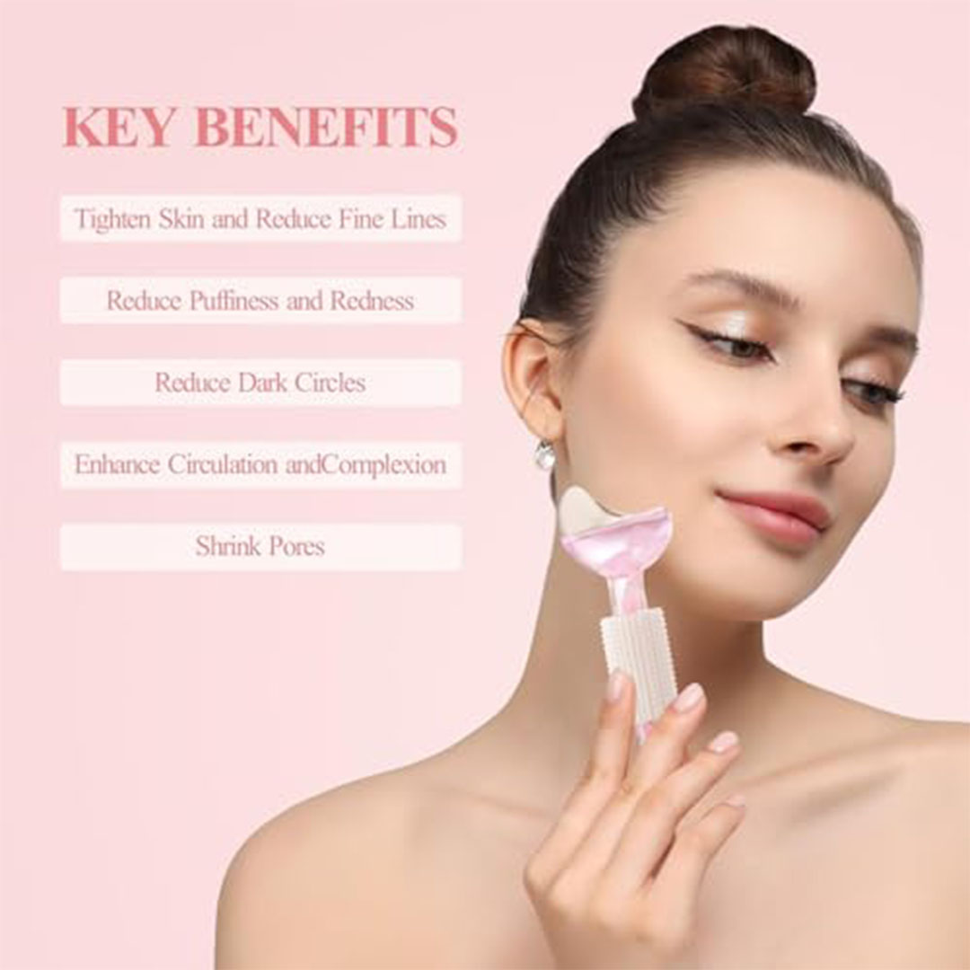 كرات الثلج لتبريد وتدليك الوجه - 2 قطعة - بينك