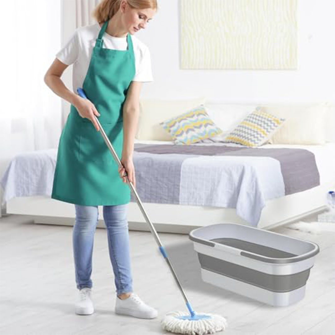 طبق سيليكون قابل للطي مع عجلات ومقابض مزدوجة