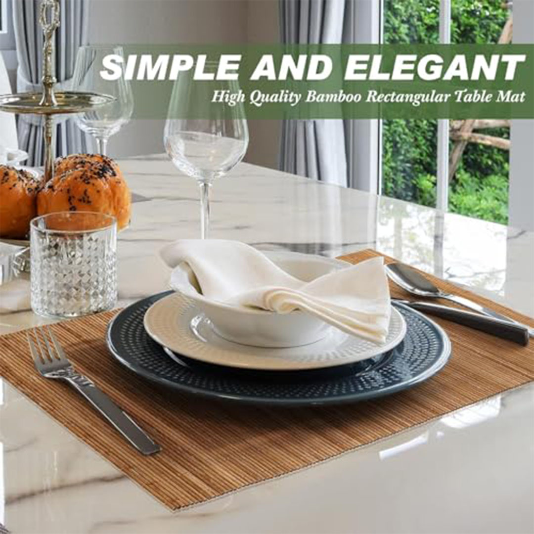 مفارش طعام من الخيزران الطبيعي - 40×30 سم