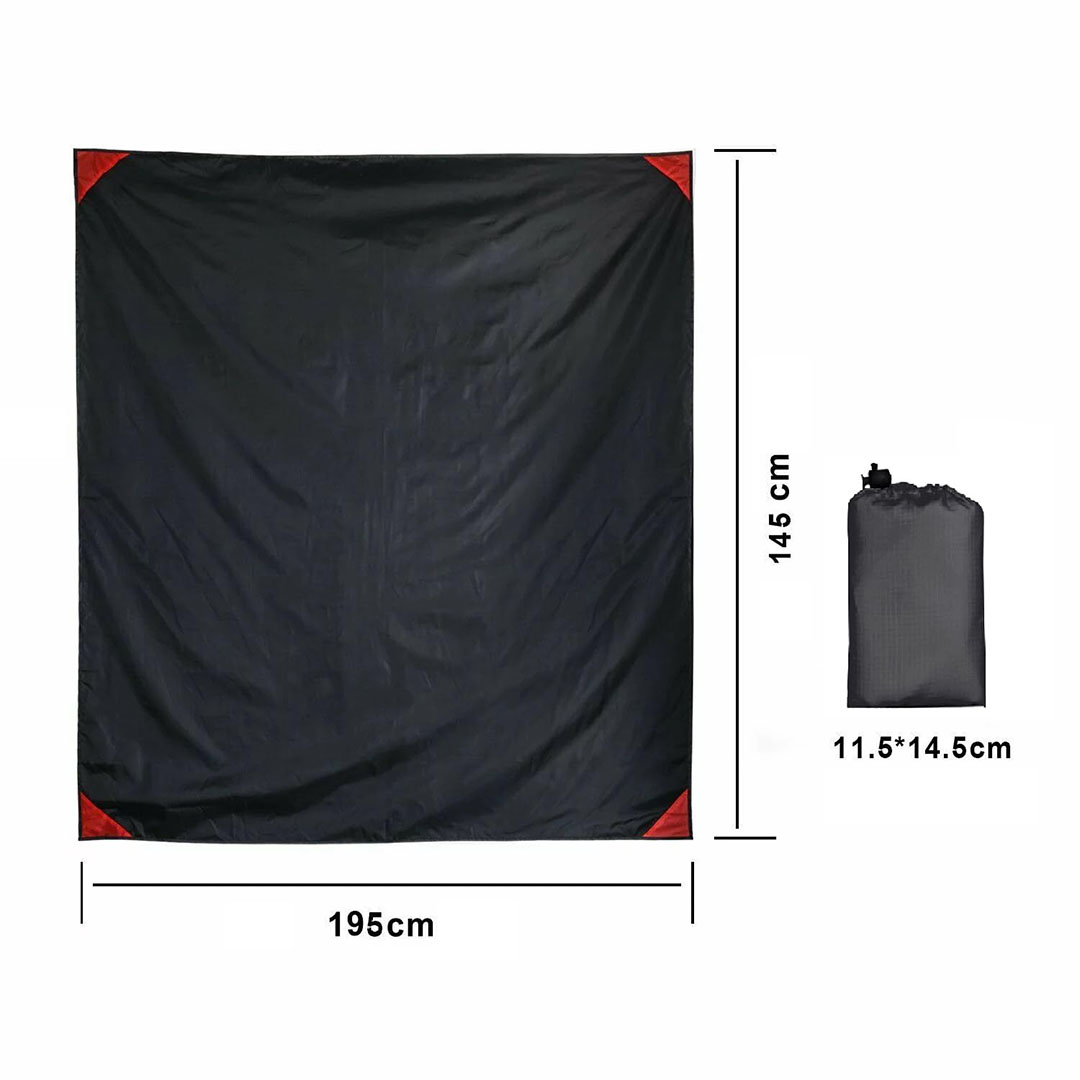 مفرش تخييم قابل للطي - 195 سم - أسود