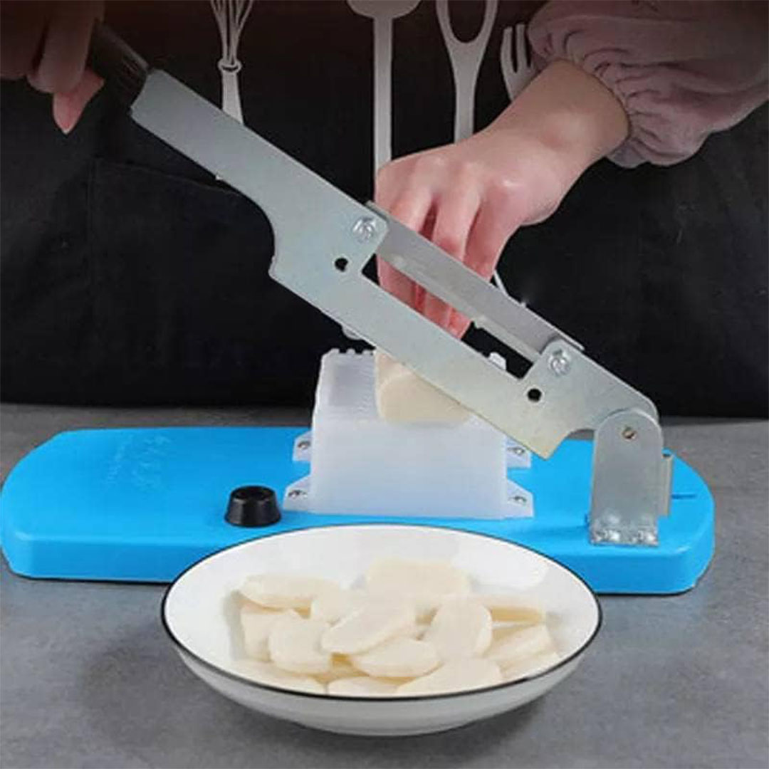 آلة تقطيع يدوية للحوم والخضار بشفرات ستانلس ستيل