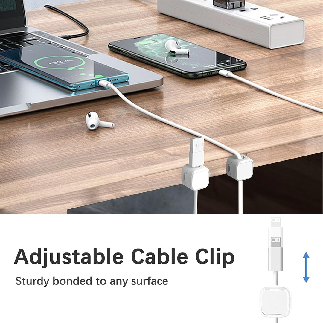 منظم الأسلاك المغناطيسي - 6 قطع - أبيض