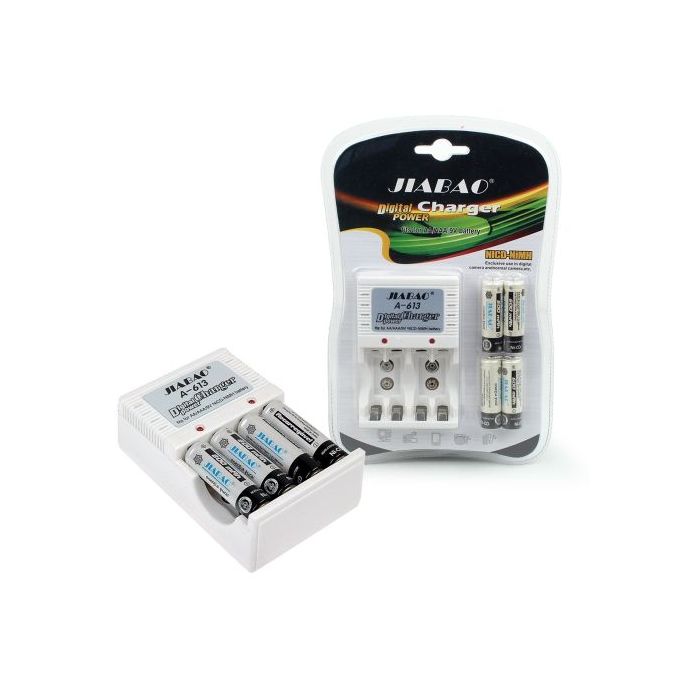 شاحن بطاريات متعدد مع 4 بطاريات