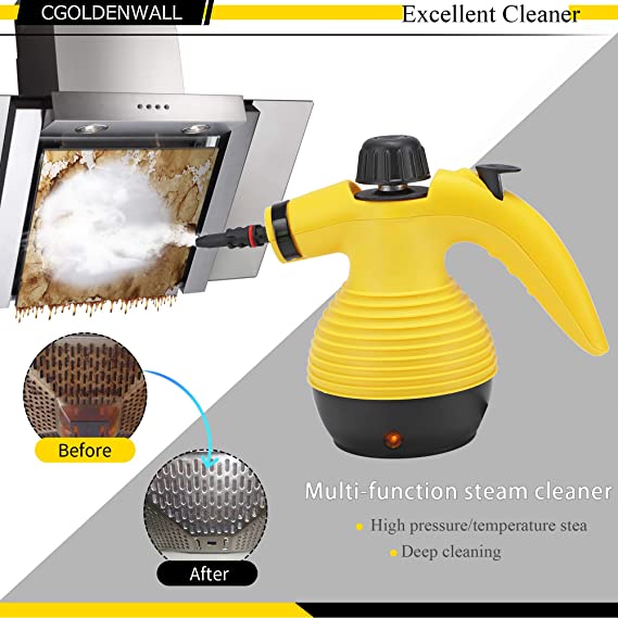 مكنسة تنظيف بالبخار - أصفر/أسود