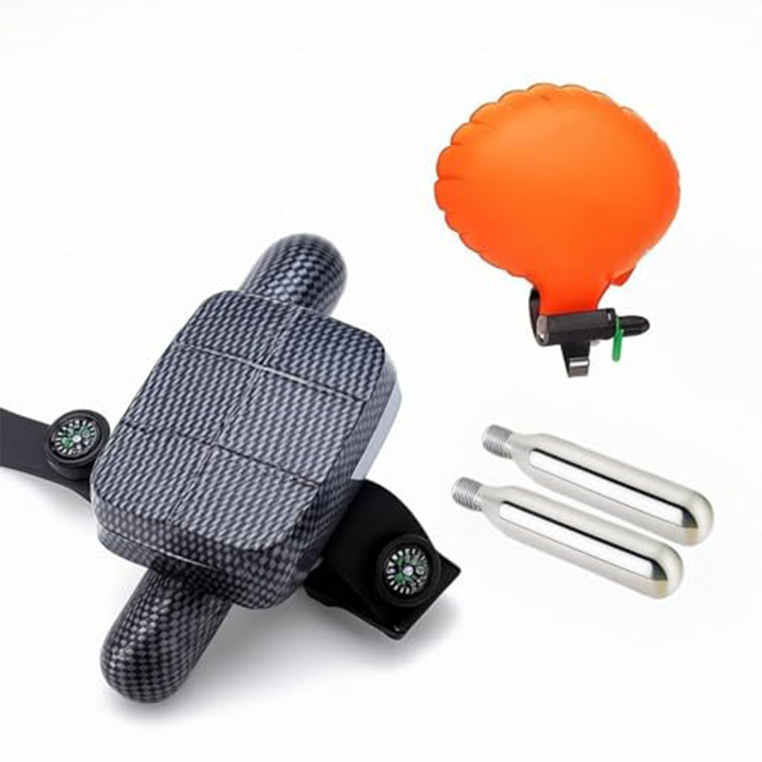 سوار منقذ من الغرق مع وسادة هوائية قابلة للنفخ في ثانيتين وصافرة معدنية وبوصلة