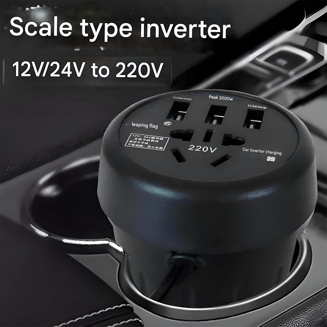 محول كهرباء للسيارة بقدرة 150 واط بشكل كوب