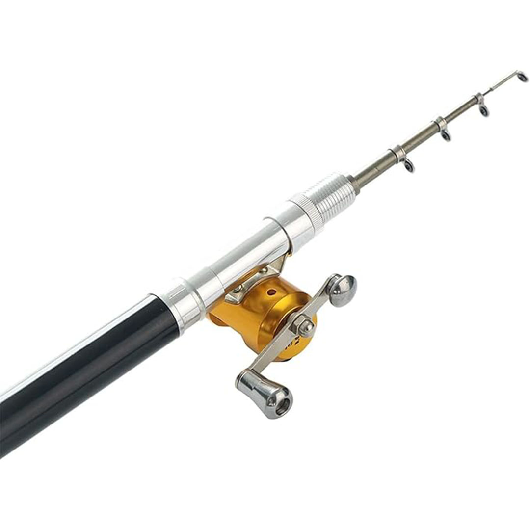 صنارة صيد تلسكوبية خفيفة مع بكرة معدنية