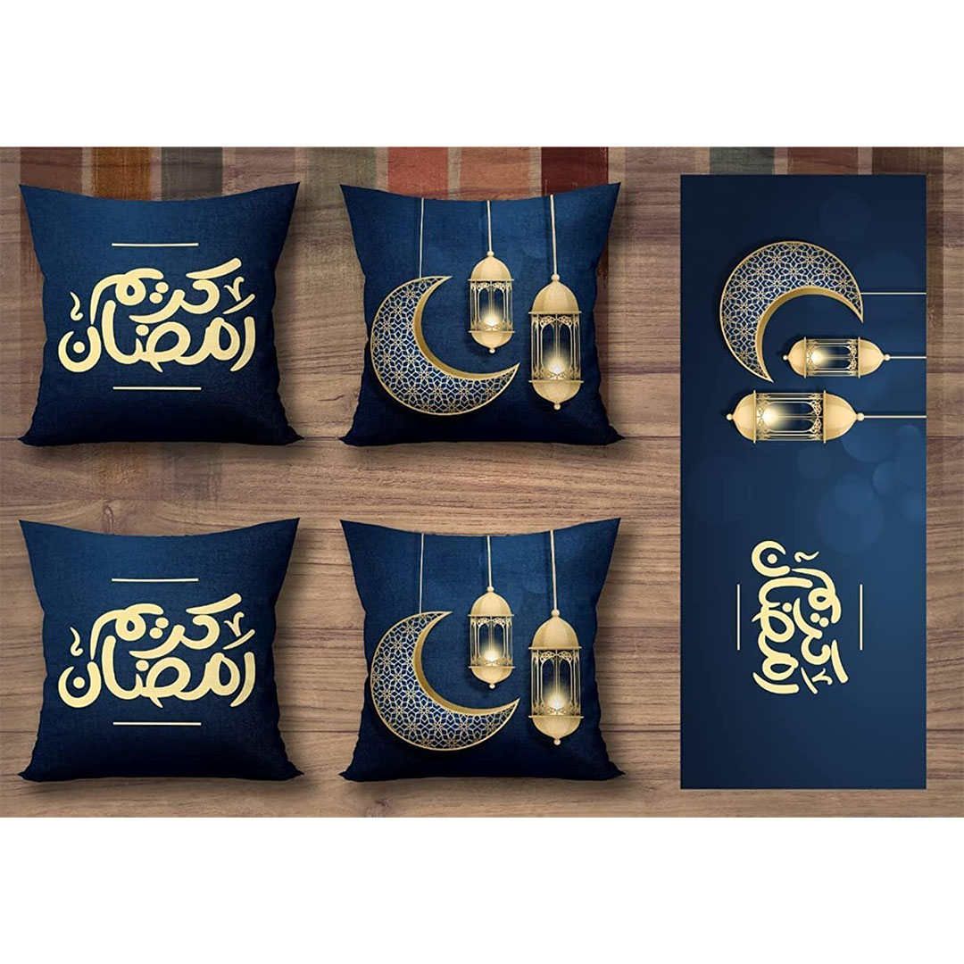 طقم كوشن ورانر رمضاني بتصاميم عربية
