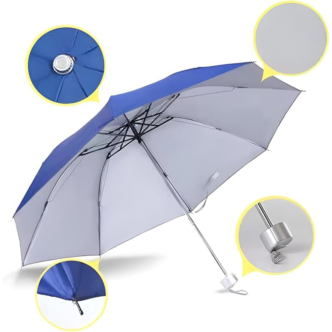 مظلة سفر قابلة للطي بحجم الجيب - أزرق