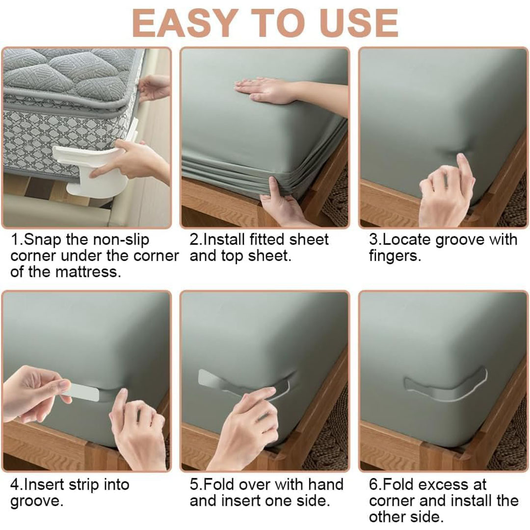 4 دعامات بلاستيكية لتثبيت الملاية