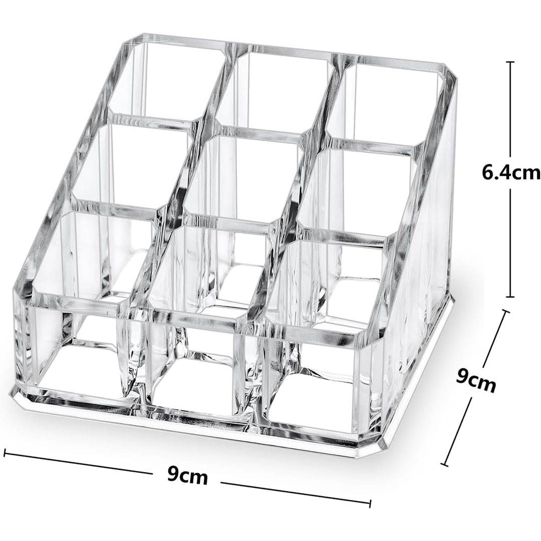 منظم مكياج أكريليك شفاف - 9 فتحات