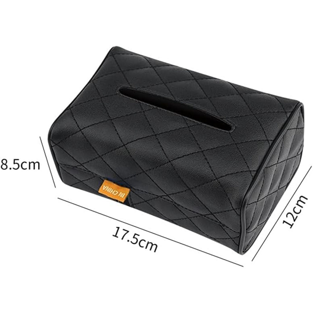 حامل مناديل جلد للسيارة قابل للتعليق