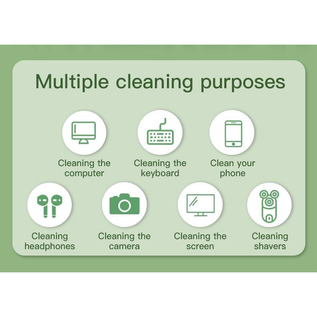 مجموعة تنظيف الأجهزة الالكترونية 19*1 - أبيض