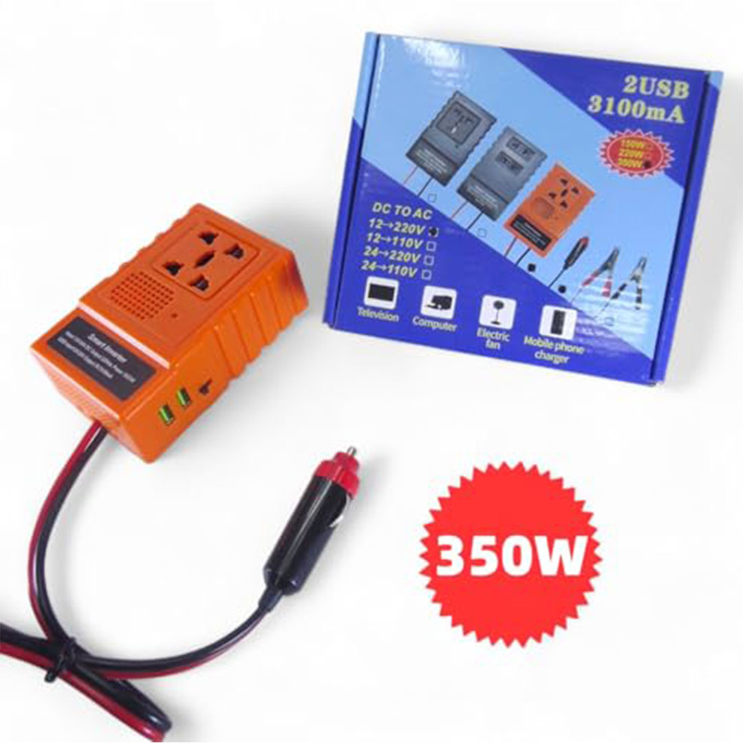 محول طاقة ذكي للسيارة - 350 وات - 220 فولت - 3.1 أمبير