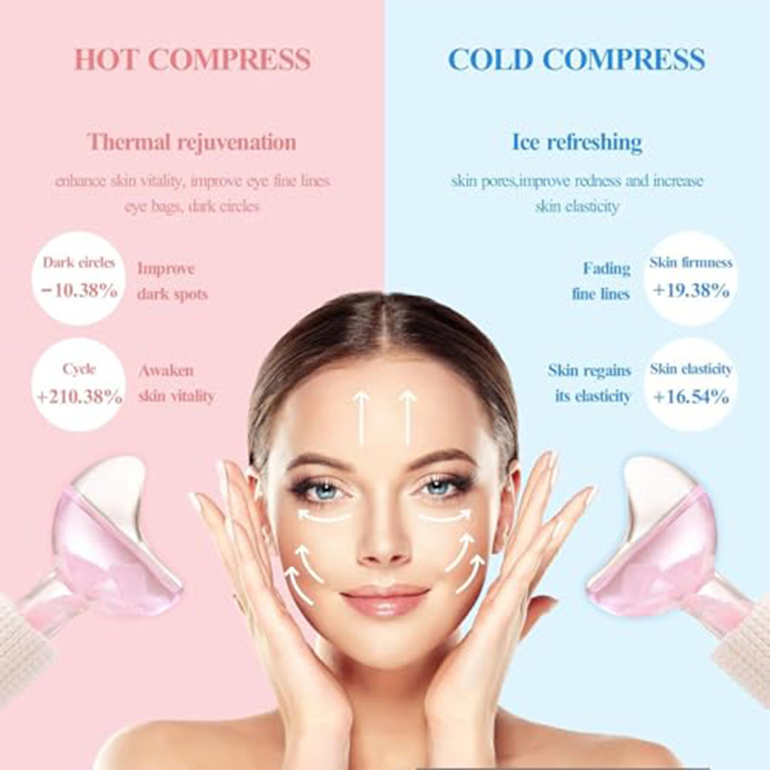 كرات الثلج لتبريد وتدليك الوجه - 2 قطعة - بينك