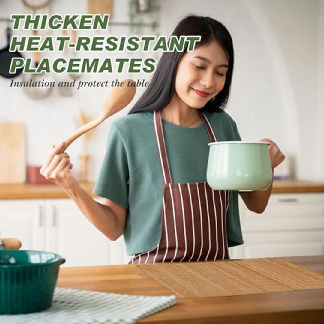 مفارش طعام من الخيزران الطبيعي - 40×30 سم