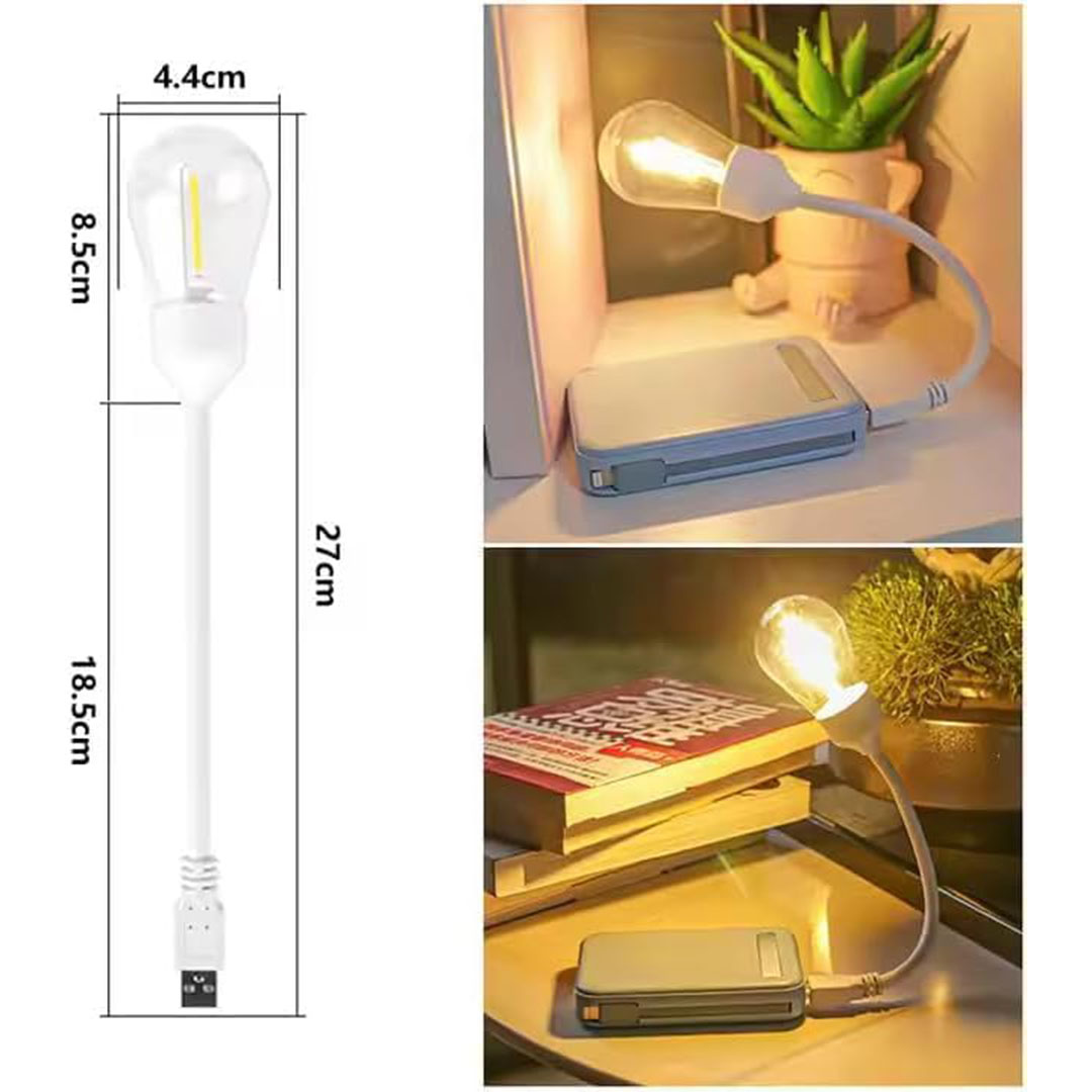 مصباح USB صغير محمول بزاوية مرنة - أبيض