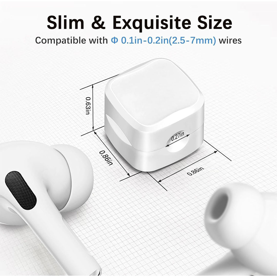 منظم الأسلاك المغناطيسي - 6 قطع - أبيض