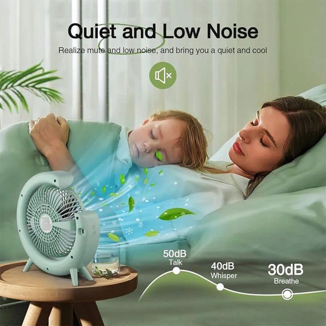 مروحة مكتب صغيرة متعددة الألوان بإضاءة LED ملونة