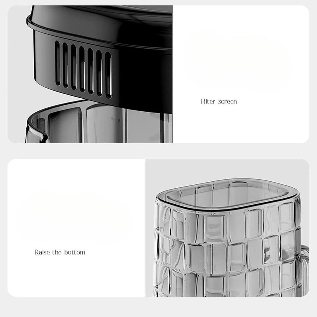 شفشق أكريلك مع 2 كوب - 1 لتر - شفاف