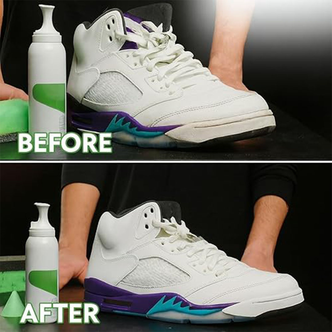 منظف أحذية رغوي مع فوطة مسح - 150 مل