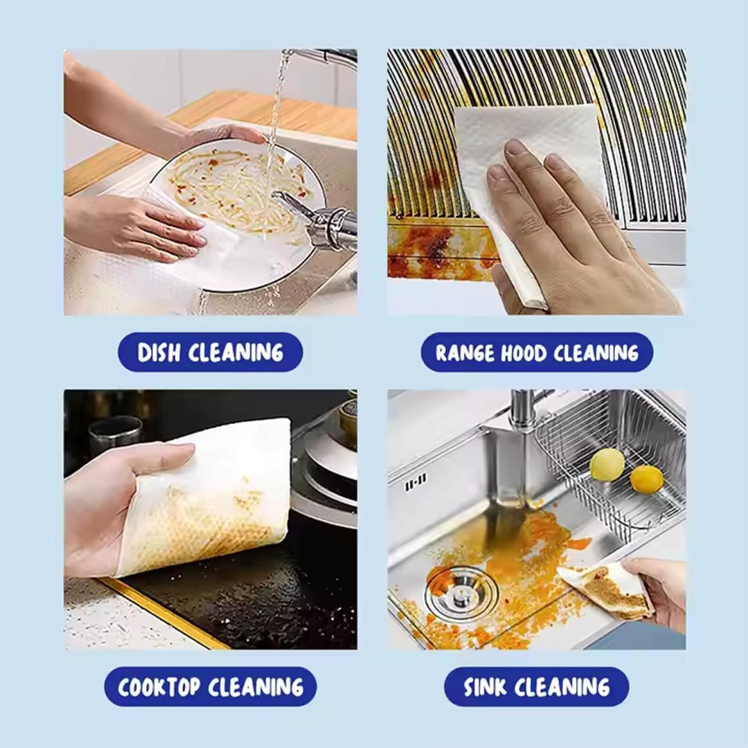 مناديل تنظيف المطبخ برائحة الليمون - 80 قطعة