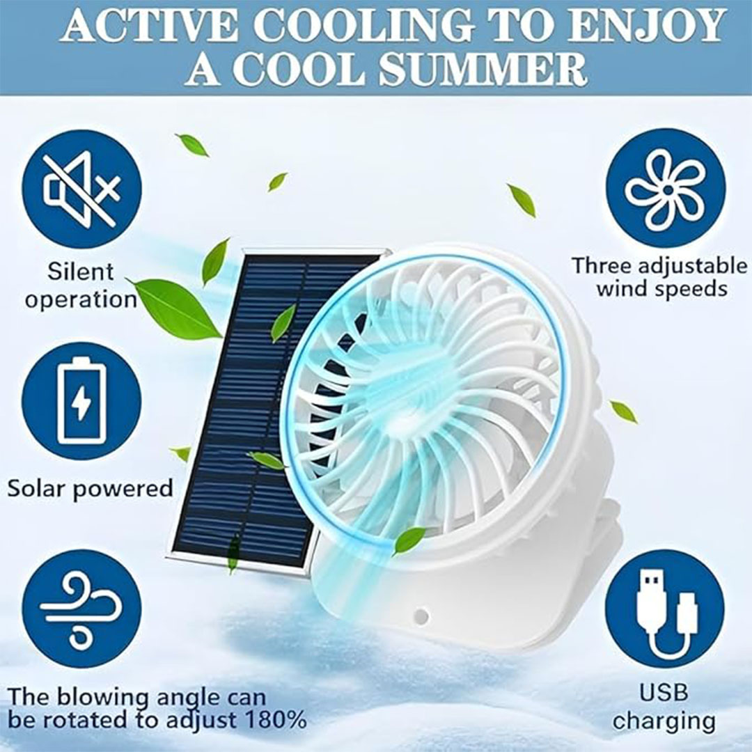 قبعة بمروحة تعمل بالطاقة الشمسية وقابلة لإعادة الشحن